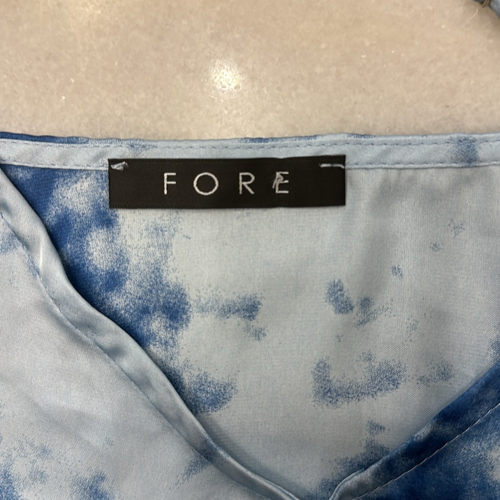 Fore tie dye blue crop tank top with adjustable straps size small - Picture 4 of 5